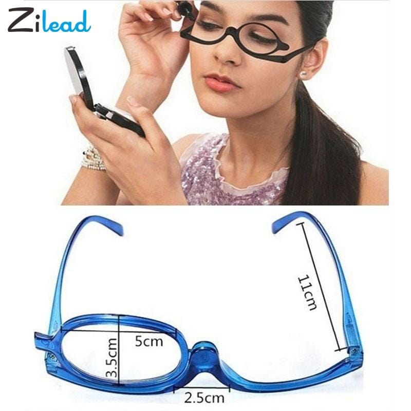 Spptty Single Lens Magnifying Eyeglasses,Magnifying Makeup Glasses Single  Lens Rotatable Fashionable Eye Make Up Glasses for Women Red,Magnifying  Make