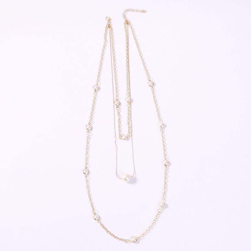 MeliMe 5 Layer Faux Pearl Necklace Set – Imitation Pearl Necklace, Bracelet & Earrings, Wedding Jewelry - View #2