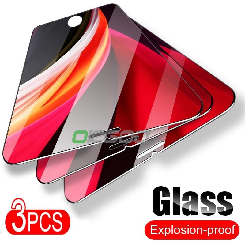 3Pcs Full Cover Tempered Glass For iPhone