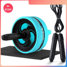 Load image into Gallery viewer, Roller&amp;Jump Rope No Noise Abdominal Wheel Ab Roller with Mat  For Exercise Fitness Equipment Accessories Body Building
