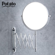 Charger l&#39;image dans la galerie, Chrome Round Double-sided 360 Deg 7X Magnifying Mirror 8&quot;
